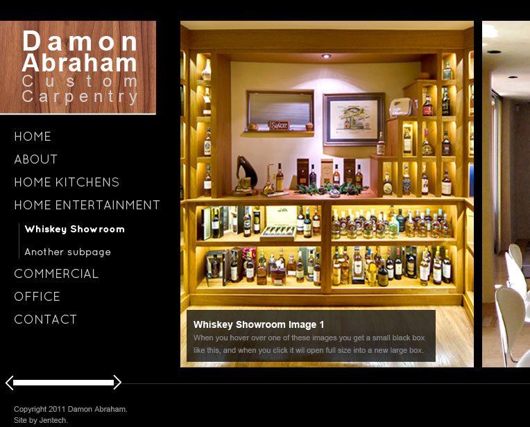 Damon Abraham Custom Carpentry website design by Jentech