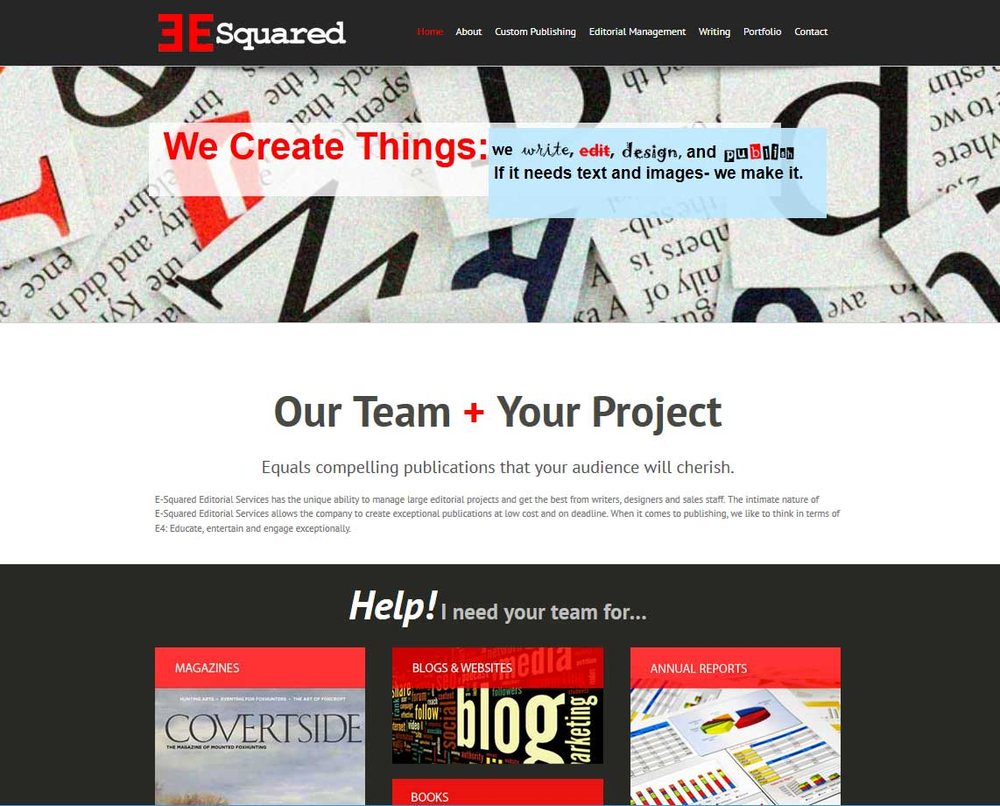 E Squared website design by Jentech