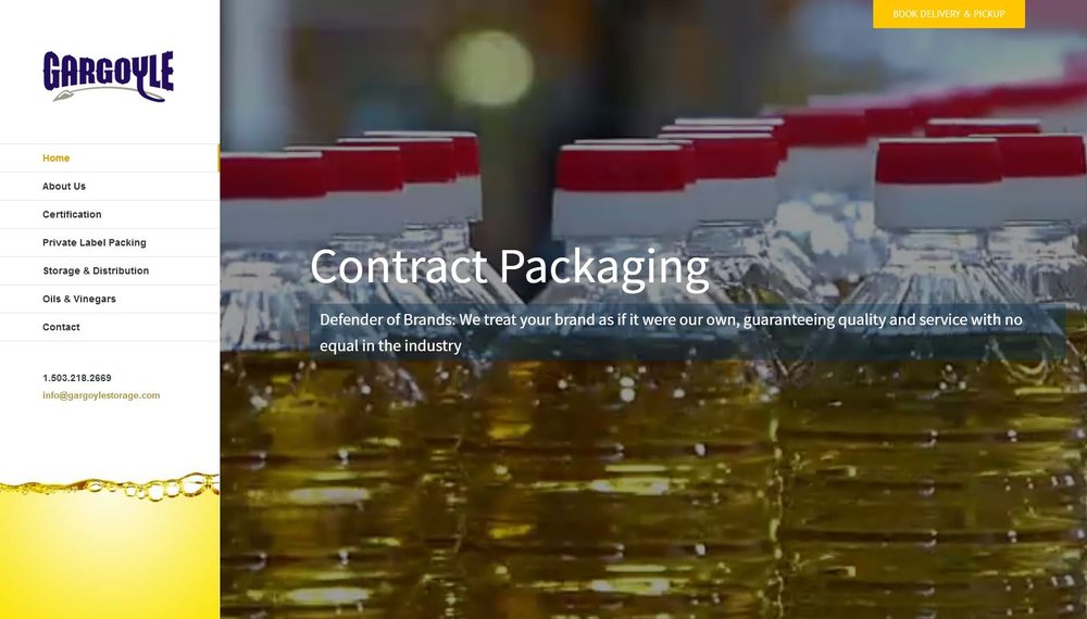 Gargoyle Contract Packaging website design by Jentech