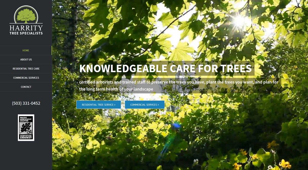 Harrity Tree Specialists website design by Jentech