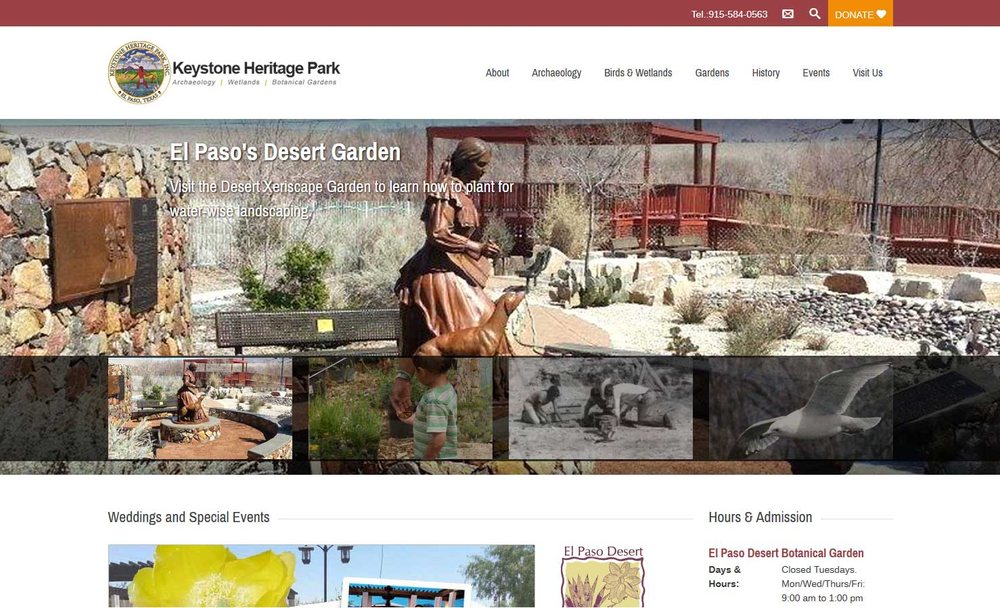 Keystone Heritage Park website design by Jentech