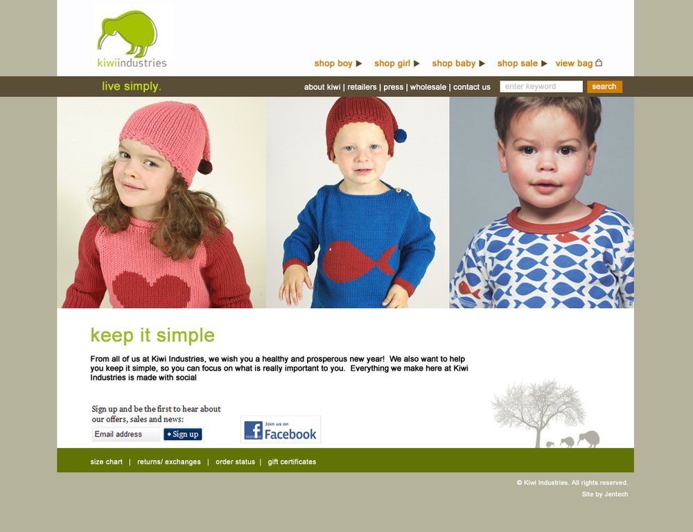 Kiwi Kids website design by Jentech