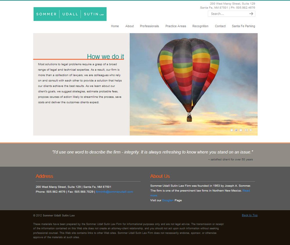 Sommer Udall Law Firm website design by Jentech