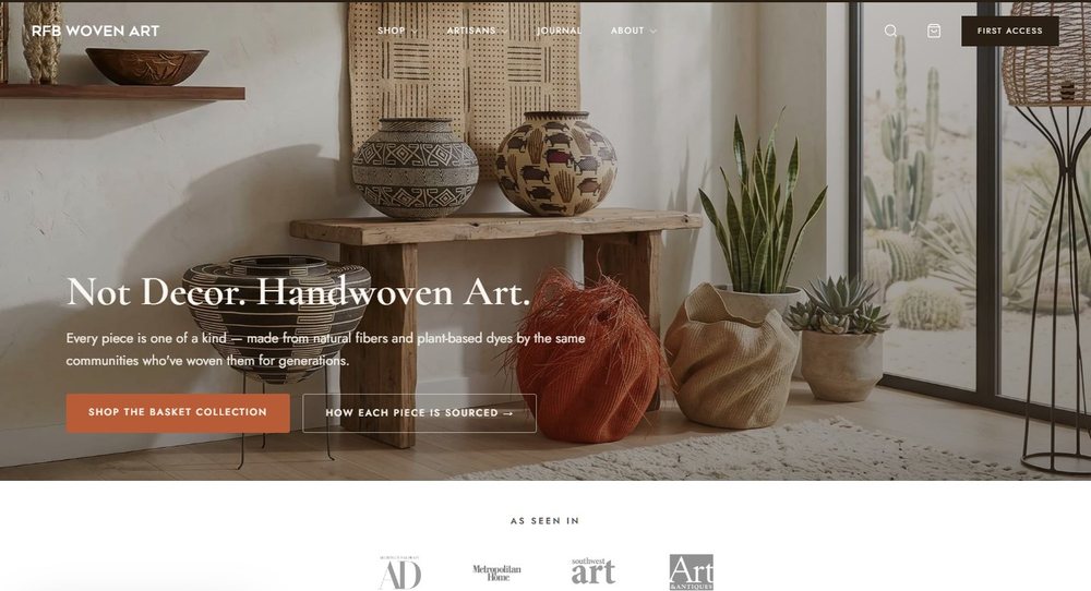RFB Woven Art website design by Jentech